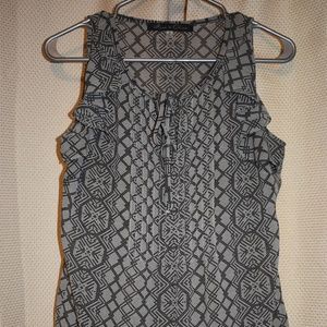 Snakeskin pattern, ruffled tank top